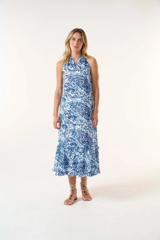 Printed Abstract Women Dress for a Modern and Artistic AppealMolly Hydra Navy