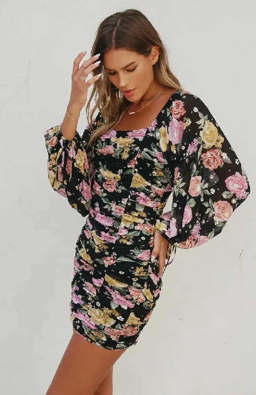 Ruffled Women Dress with Multiple Layers for a Playful and Girly StyleSarah Floral Print Dress