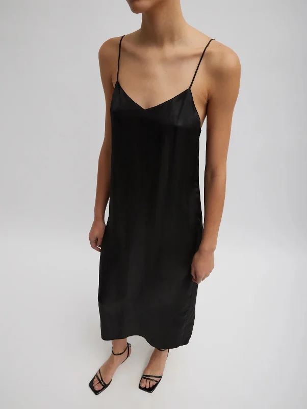 Printed Abstract Women Dress for a Modern and Artistic AppealThe Slip Dress in Black