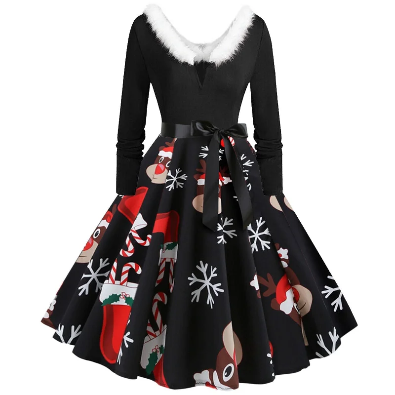 Ball Gown Women Dress with a Full Skirt for a Princess - like Look Ball Gown Women Dress with a Full Skirt for a Princess - like Look FashionSierra - Autumn Winter V Neck Long Sleeve Dress