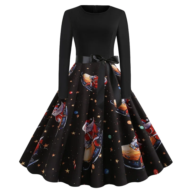 Halter Neck Women Dress to Show Off the Shoulders and Neckline Halter Neck Women Dress to Show Off the Shoulders and Neckline FashionSierra - Christmas 1950s Dress Women Vintage Long Sleeve Dresses Housewife Evening Party Prom Sexy Dress Female Vestidos Woman Clothes