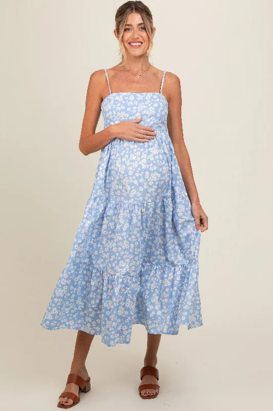 Printed Abstract Women Dress for a Modern and Artistic Appeal Printed Abstract Women Dress for a Modern and Artistic Appeal Light Blue Floral Cutout Tie Back Maternity Midi Dress