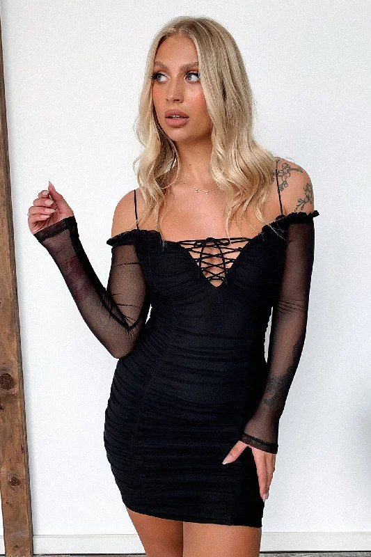 Mini Women Dress with a Short Hem for a Young and Trendy Style Mini Women Dress with a Short Hem for a Young and Trendy Style Malone Dress - Black