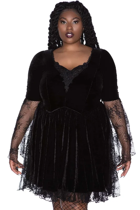 Long - Sleeve Women Dress in Velvet for a Luxurious Winter Look Long - Sleeve Women Dress in Velvet for a Luxurious Winter Look Marya Brocade Dress [PLUS]
