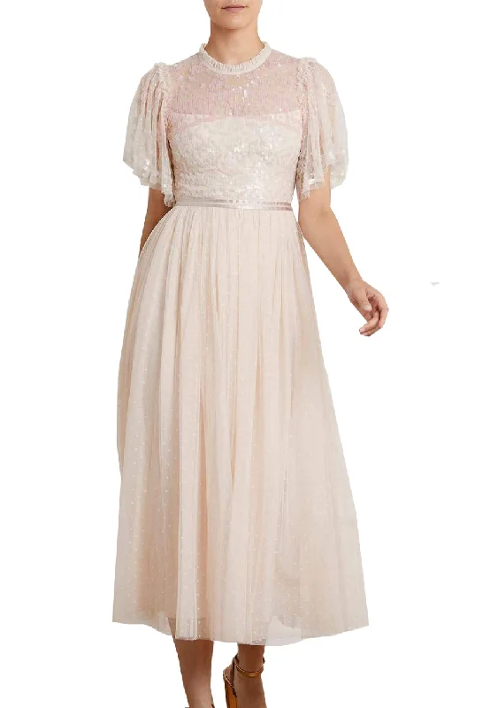 Sleeveless Women Dress in Bright Colors for Summer Parties Sleeveless Women Dress in Bright Colors for Summer Parties Blush Patchwork Sequins Ballerina Dress