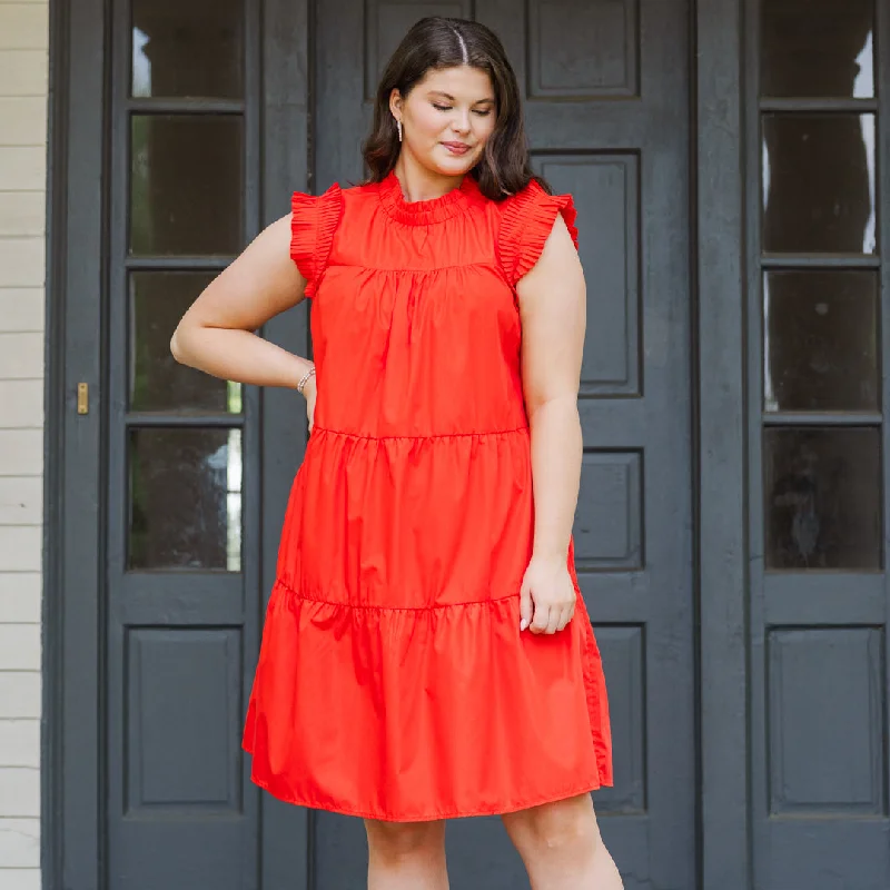 Wrap - Style Women Dress with Adjustable Fit for All Body Types Wrap - Style Women Dress with Adjustable Fit for All Body Types Rhythm Of Life Dress, Red