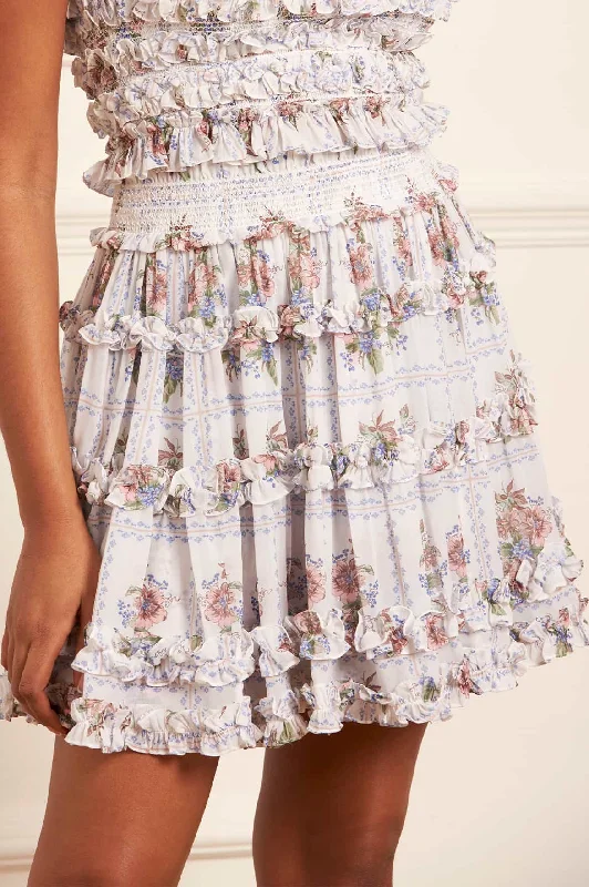 Long - Sleeve Women Dress in Velvet for a Luxurious Winter Look Long - Sleeve Women Dress in Velvet for a Luxurious Winter Look Tiled Blooms Chiffon Smocked Micro Mini Skirt