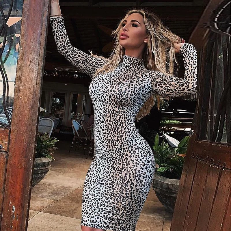 Pleated Women Dress with a Timeless and Elegant Texture Pleated Women Dress with a Timeless and Elegant Texture FashionSierra - Turtleneck leapard print bodycon dress women Slim fit long sleeve dress Autumn Knee stretchy vestiods mujer