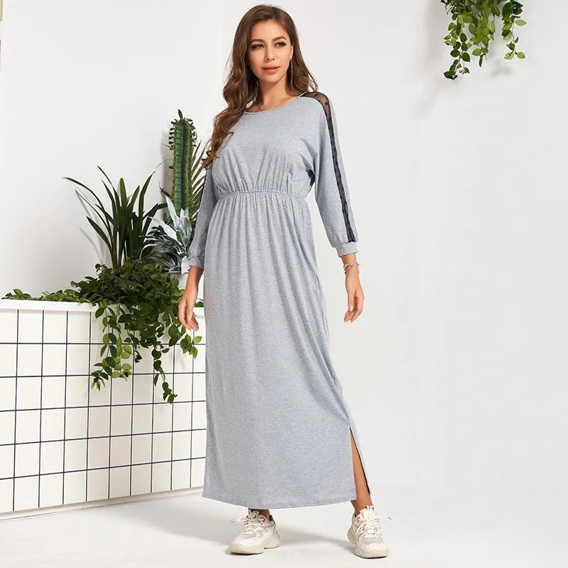 Pleated Women Dress with a Timeless and Elegant Texture Pleated Women Dress with a Timeless and Elegant Texture FashionSierra - Women Casual Dress Lace Patchwork Split Hem Dress O Neck Long Sleeve Dress Women Long Dresses