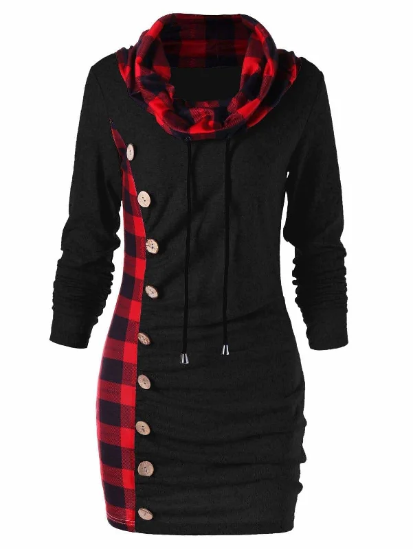 Empire Waist Women Dress to Accentuate the Bust and Conceal the Waist Empire Waist Women Dress to Accentuate the Bust and Conceal the Waist FashionSierra - Womens Casual Sheath Cowl Neck Long Sleeve Dress