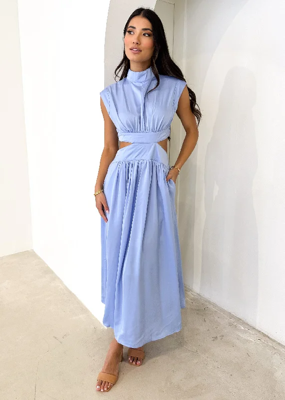 Midi dresses with embroidered accents for a unique and detailed designBaeso Midi Dress - Periwinkle