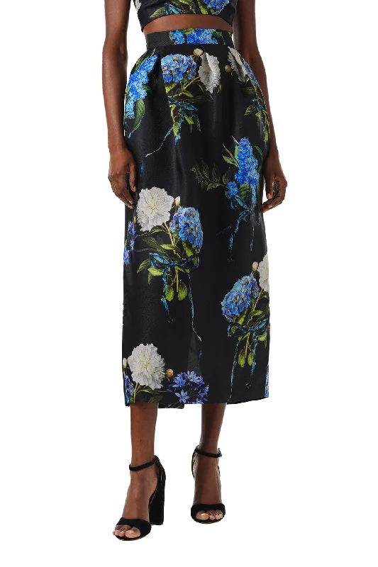 Midi dresses with tiered skirts for a bohemian festival lookFloral Draped Midi Skirt