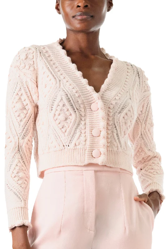 Sleeveless midi dresses with lace details for summer weddingsCable Knit Cardigan
