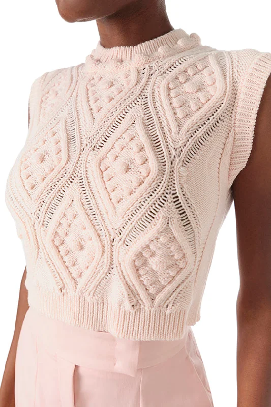 Midi dresses with wrap - around skirts for a customizable fitCable Knit Crop Tank