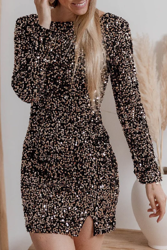 Midi dresses with abstract art prints for an artistic statementSequin Long Sleeve Bodycon Dress