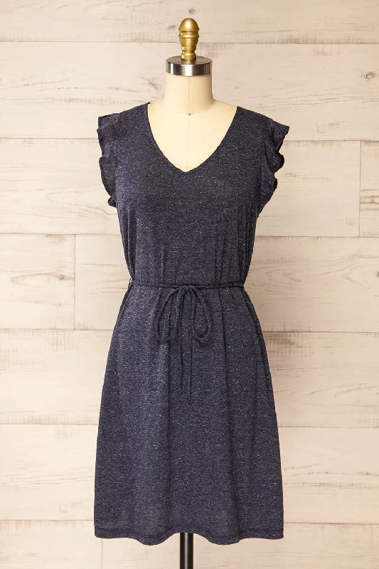 Midi dresses with pleated bodices for a classic and tailored lookClarice Navy | Short Sleeveless Dress
