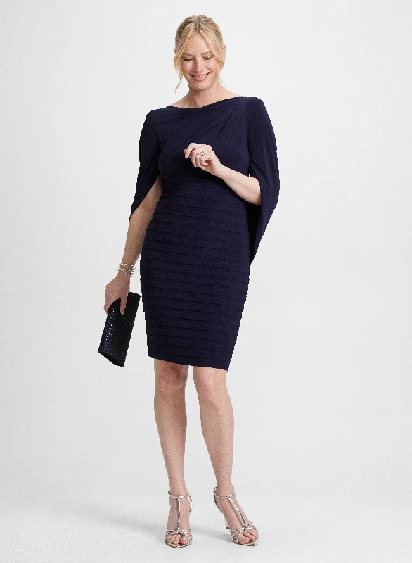 Midi dresses with sheer panels for a touch of allureDraped Sleeve Cocktail Dress
