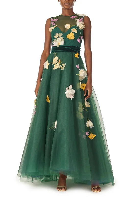 Midi dresses with fringe details for a fun and energetic styleFloral Tulle Ball Gown