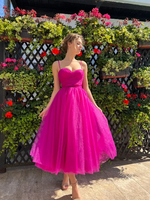 Midi dresses with empire waists for a flattering maternity optionFuchsia Heart Tulle Gown