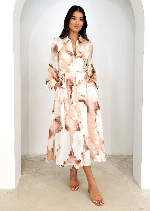 Midi dresses with satin - finish fabrics for a luxurious feelJosefina Midi Dress - Blush Splash