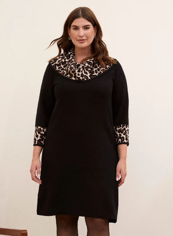 Midi dresses with ruched sleeves for a more fitted and stylish arm lookLeopard Print Dress
