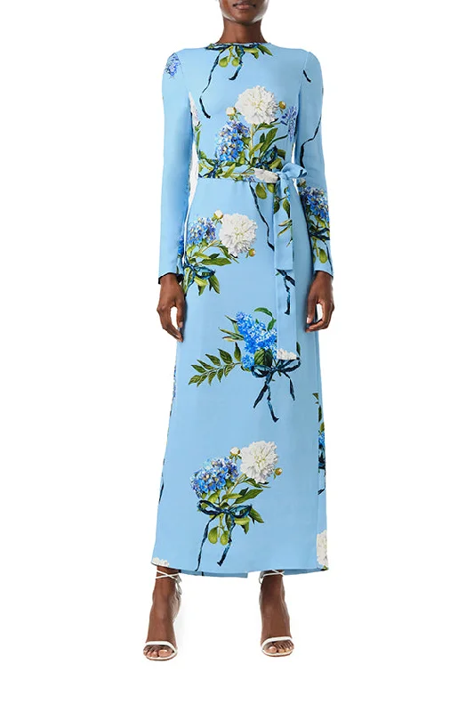 Midi dresses with embroidered accents for a unique and detailed designLong Sleeve Floral Sheath