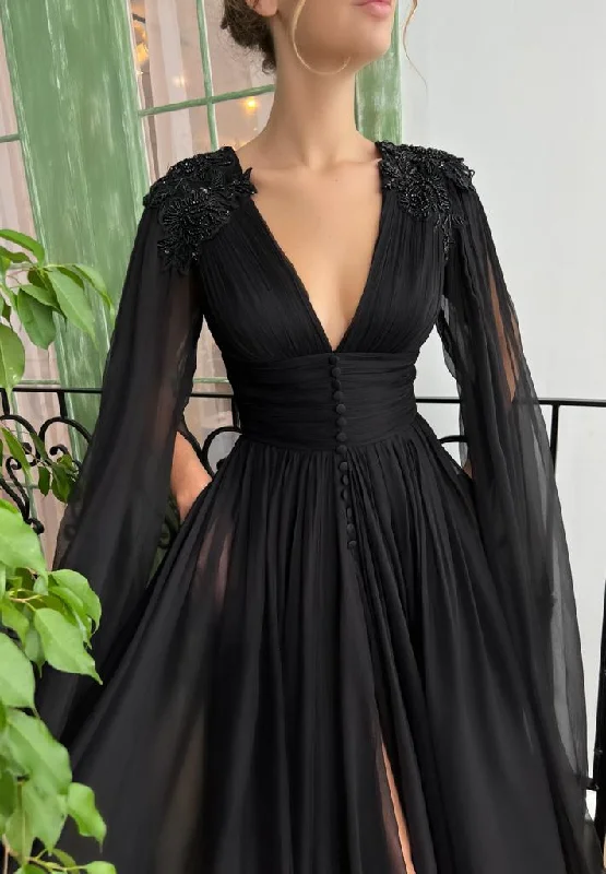 Midi dresses with asymmetric hems for a fashion - forward and dynamic appearanceMidnight Rose Flower Gown