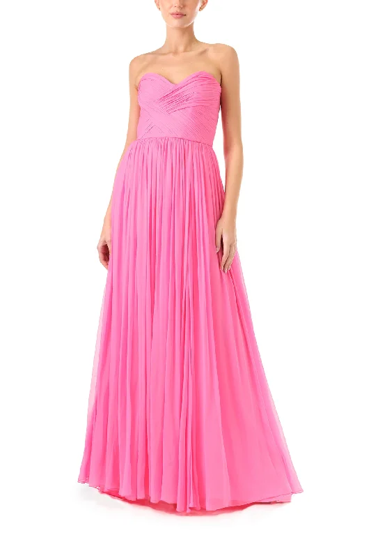 Midi dresses with cotton - blend materials for everyday comfortSweetheart Strapless Chiffon Gown