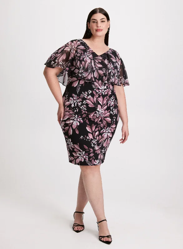 Midi dresses with tassel accents for a bohemian and free - spirited styleRuffled Floral Cocktail Dress