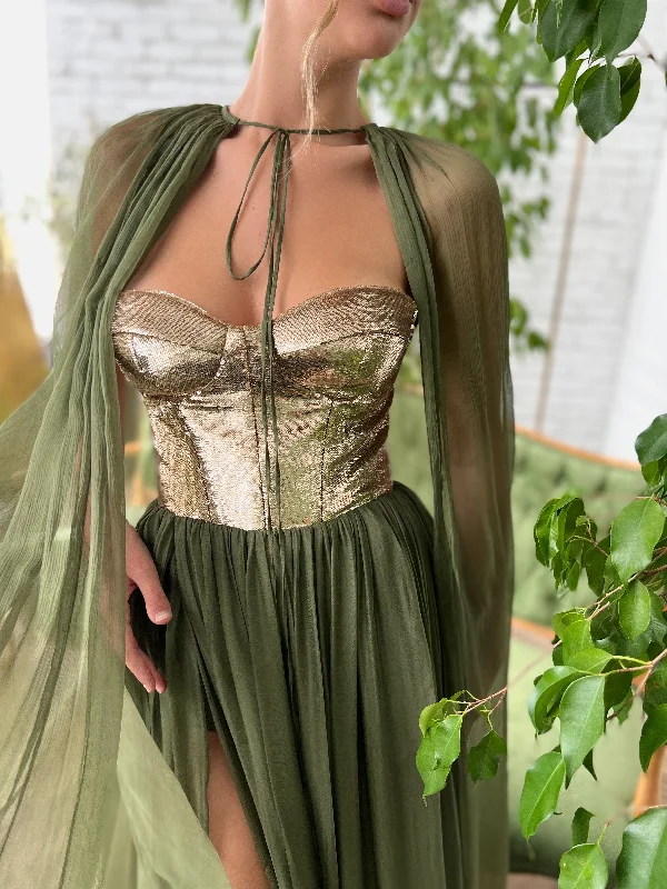 Midi dresses with animal prints for a bold and confident appearanceSequined Confessions Olive Gown