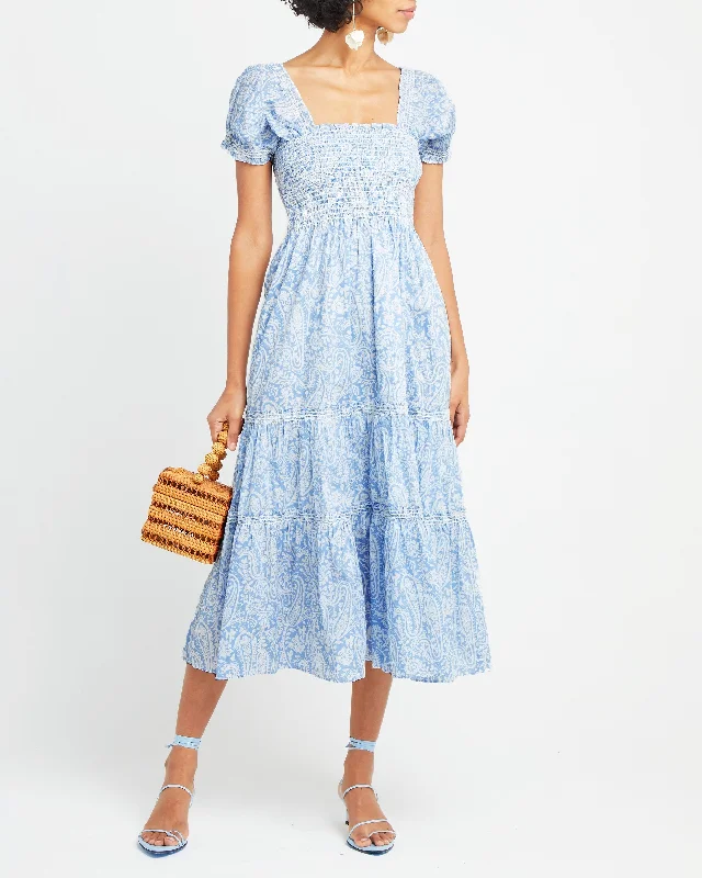 Midi dresses with wrap - around skirts for a customizable fitSquare Neck Smocked Maxi Dress