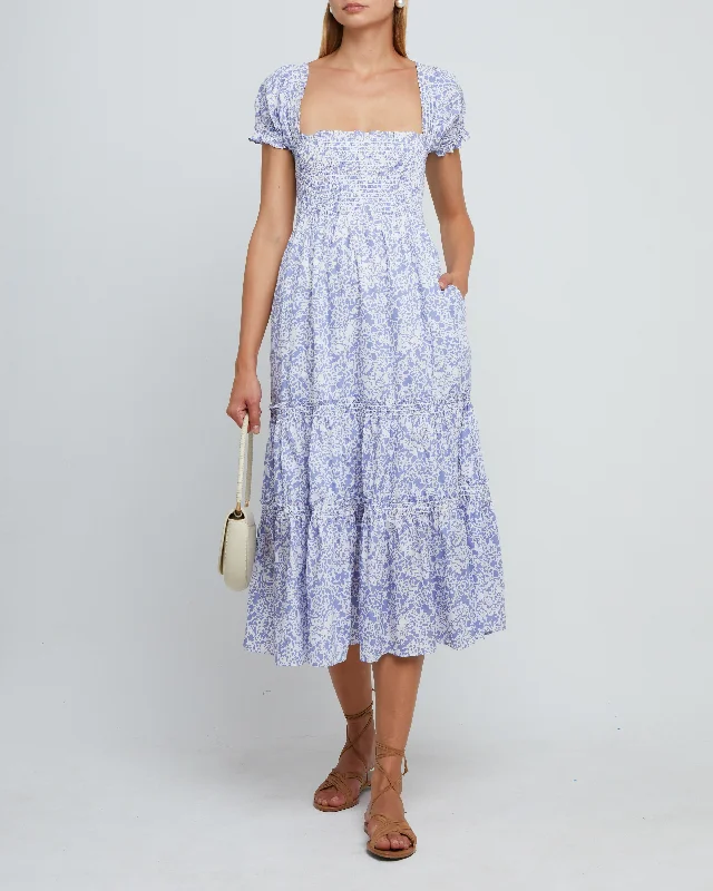 Midi dresses with metallic threads for a glamorous evening eventSquare Neck Smocked Maxi Dress