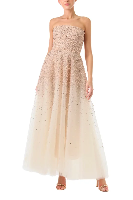 Midi dresses with polka dot prints for a playful summer outfitPearl Embroidered Tulle Gown