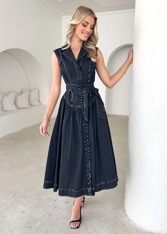 Midi dresses with gathered skirts for a full and flowing silhouetteTiarne Midi Dress - Black