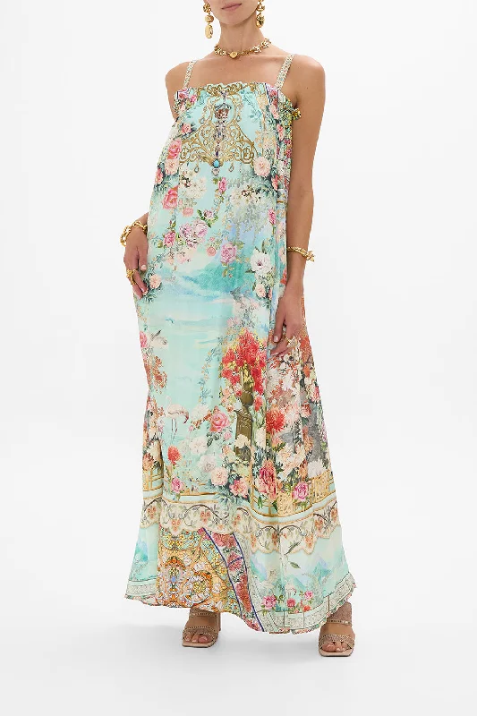 Strapless maxi dresses for a beachside vacationWIDE STRAP SUNDRESS THE JEWELLERY MUSEUM