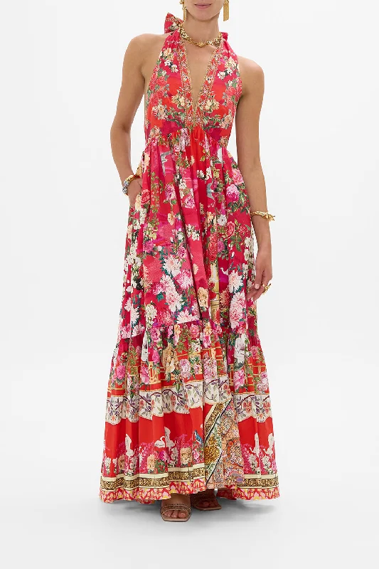Maxi dresses with a cinched waist for a defined silhouetteRUFFLE HEM HALTER DRESS SWEET HOME ALEXANDRIA