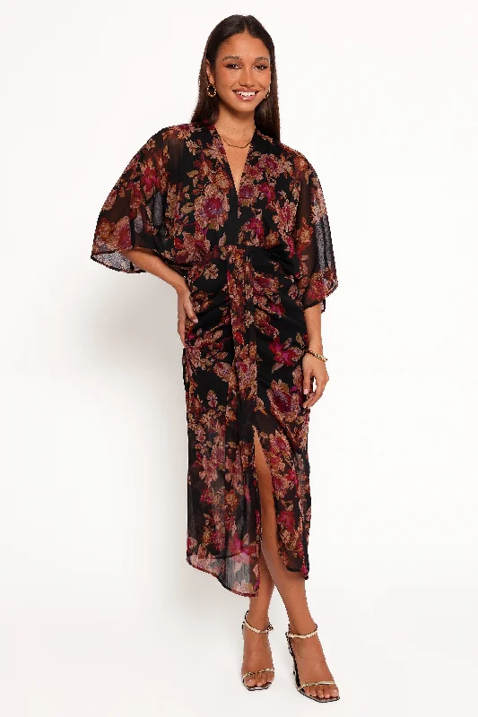 Maxi dresses with polka dot prints for a playful styleAudrina Maxi Dress - Deep Night Floral