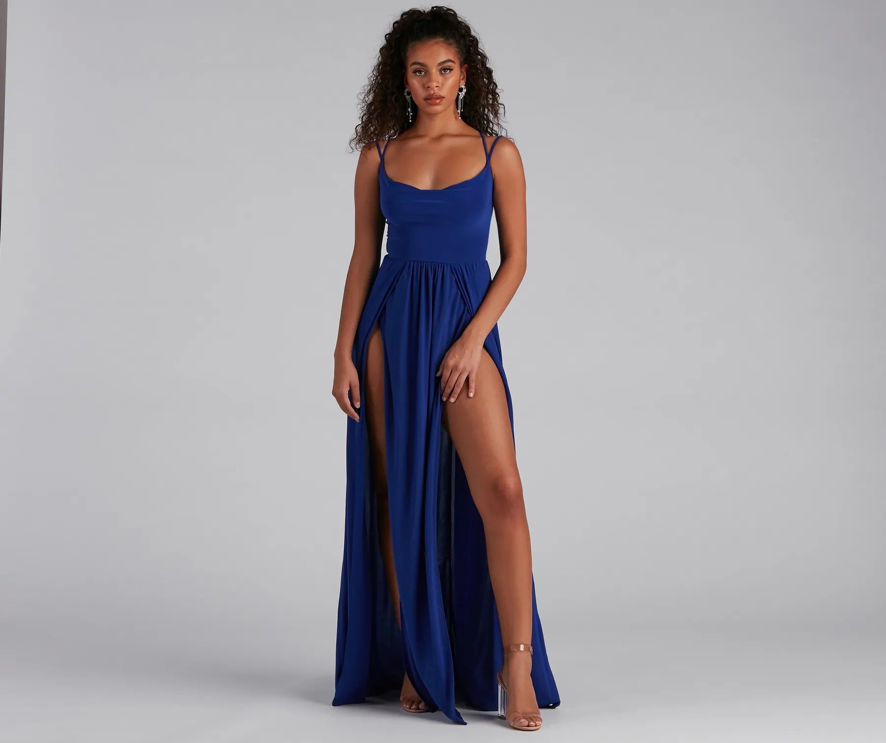 Cotton maxi dresses for a comfortable and everyday - wear optionFleur Formal Double High Slit Dress