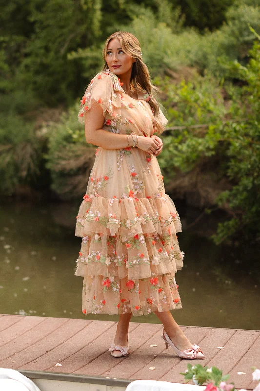 Maxi dresses with beaded embellishments for a fancy and luxurious eventGarden Party Dress