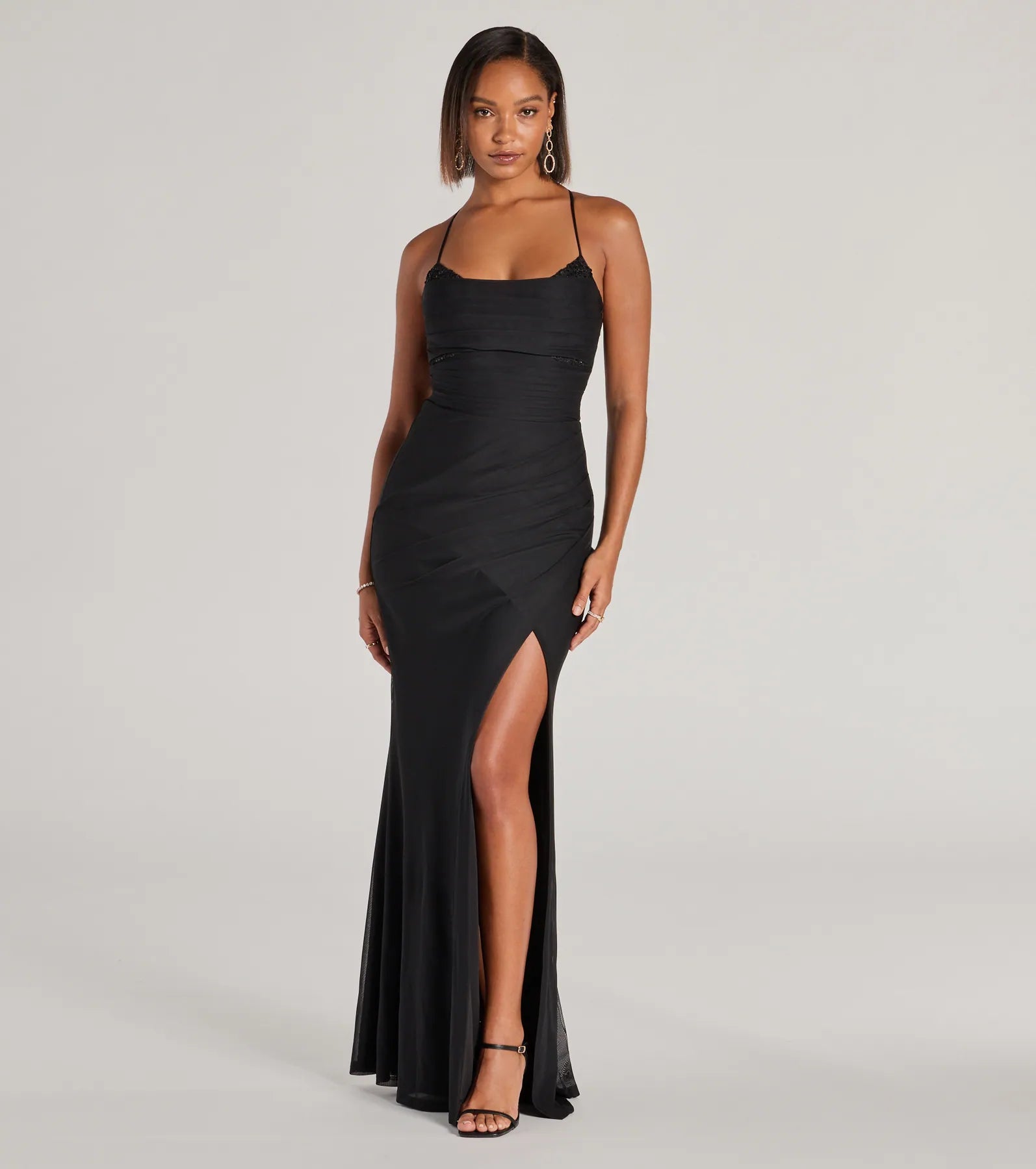 Maxi dresses with balloon sleeves for a vintage - inspired styleHadlee Sweetheart Halter Mermaid Mesh Formal Dress