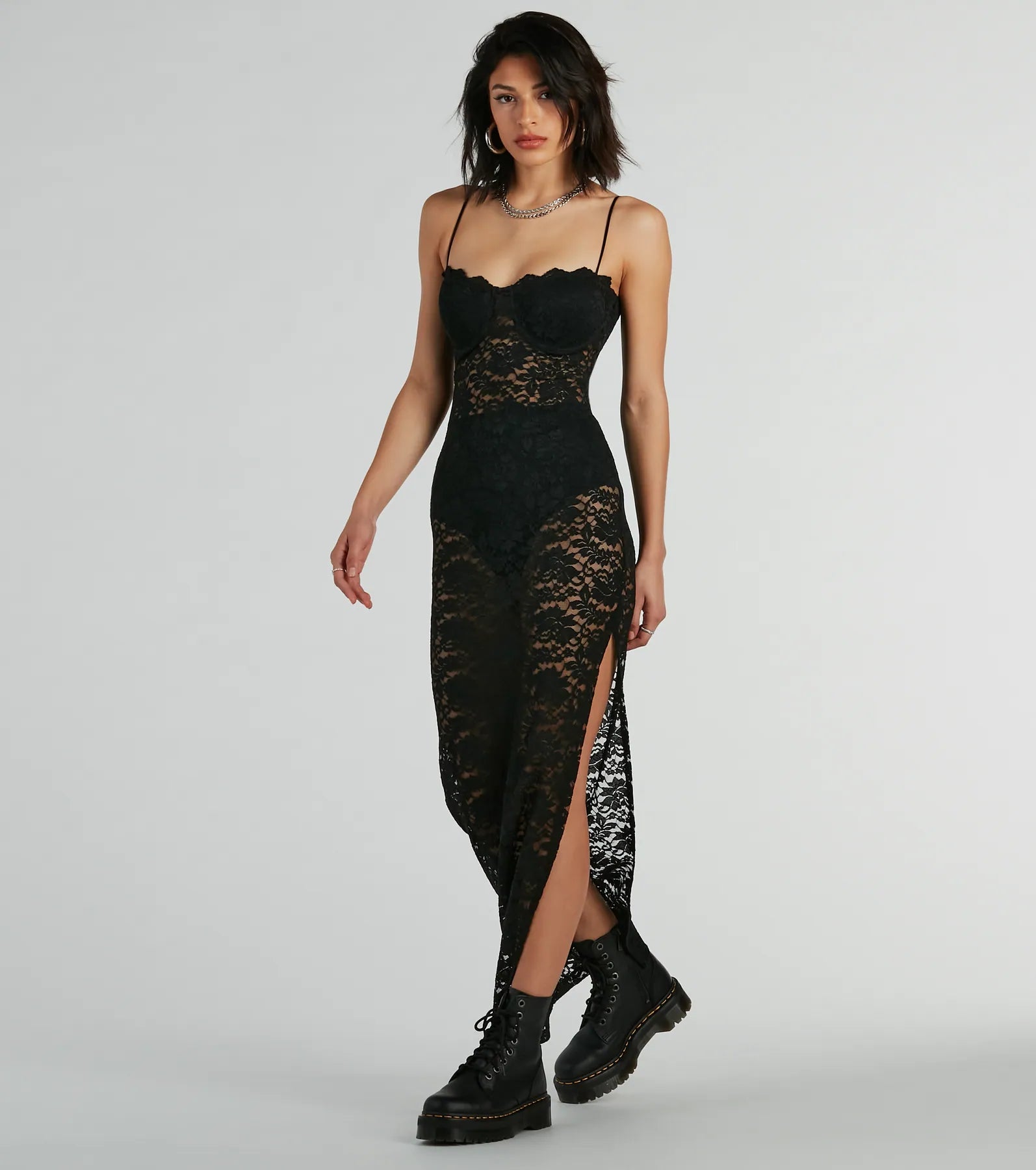 Animal print maxi dresses for a statement - making outfitKiss And Tell Sweetheart Sheer Lace Maxi Dress