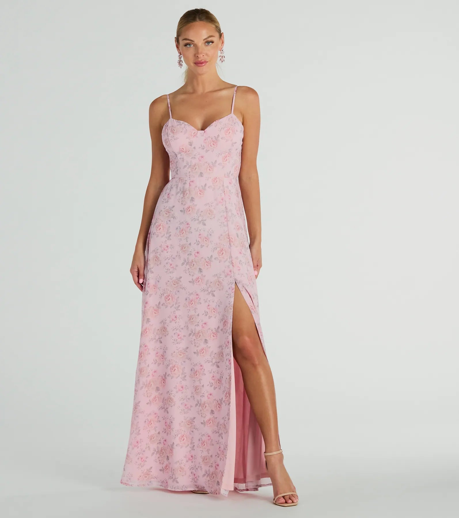 Maxi dresses with off - the - shoulder styles for a romantic and breezy lookMoment Of Beauty Lace Up Floral Maxi Dress