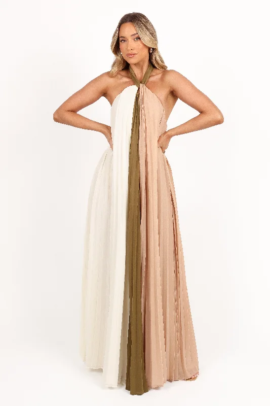 Maxi dresses with beaded embellishments for a fancy and luxurious eventReanna Maxi Dress - Olive Multi