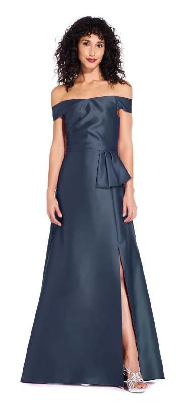 Sheath - style wedding guest dresses with lace overlaysAdrianna Papell AP1E205108 Long Formal Off Shoulder Prom Ball Gown