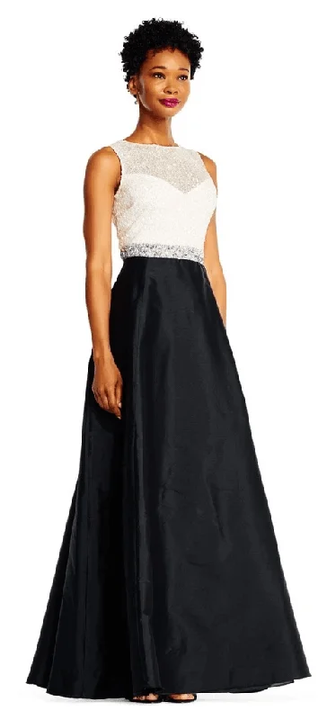 Sequined wedding guest dresses for an evening weddingAdrianna Papell AP1E201225 Long Sleeve Formal Evening Prom Dress