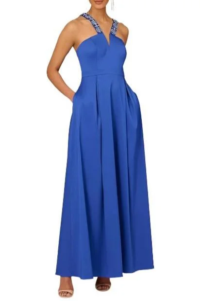 Maxi dresses with a belted empire waist for a more defined and flattering silhouette Maxi dresses with a belted empire waist for a more defined and flattering silhouette Aidan Mattox MD1E207615 Long Ball Gown Formal Prom Dress