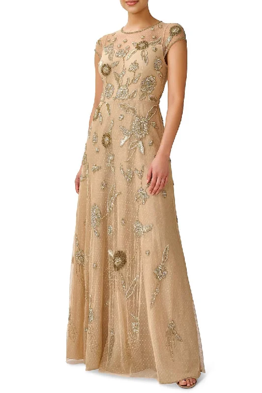 Polyester maxi dresses for easy - care and durability Polyester maxi dresses for easy - care and durability Aidan Mattox MD1E207924 Long Beaded A Line Formal Dress