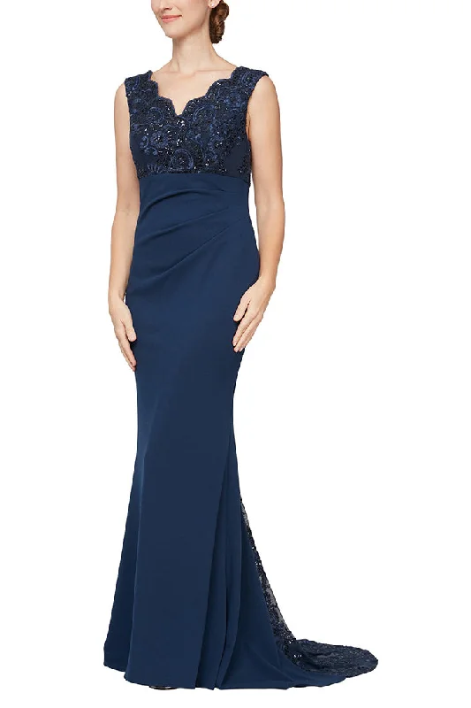 Sequined maxi dresses for formal evening galas Sequined maxi dresses for formal evening galas Alex Evenings J160307 Fitted Long Formal Dress
