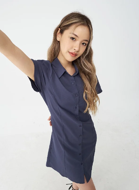 Mini dresses with abstract prints for an artistic lookBasic Everyday Shirt Dress CJ22