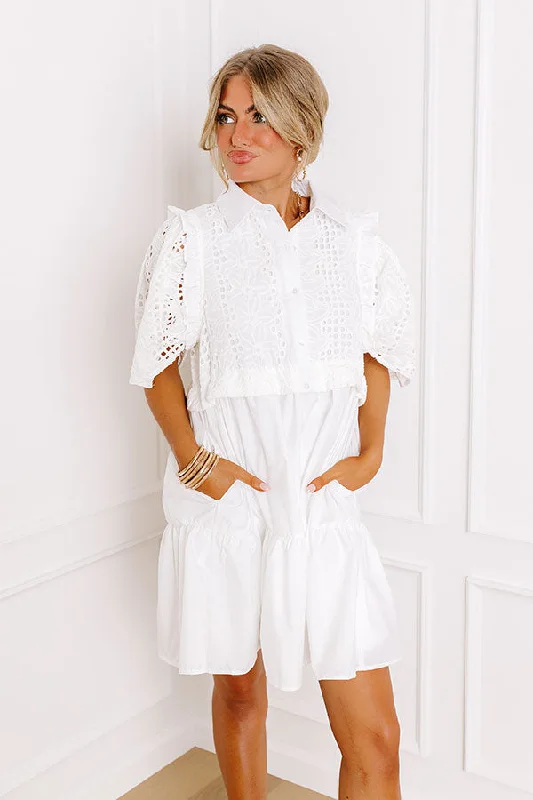 Polyester mini dresses for easy careCherished Smile Crochet Mini Dress